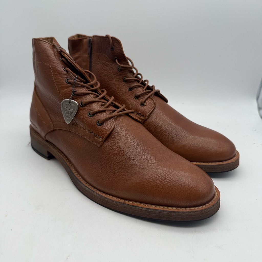 Brand New Mark Nason Eastwood Ruthless Brown Leather Zipper Ankle Boots Size 11